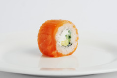 三文鱼日式寿司摄影图