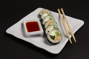 筷子和寿司摄影图