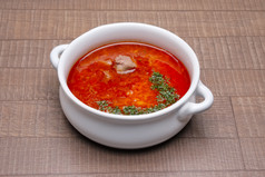 热辣的美味的红汤