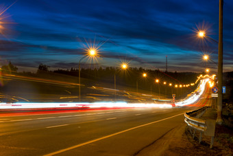 夜景公路路灯夜光