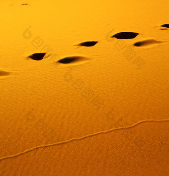 落在沙地上的脚印摄影
