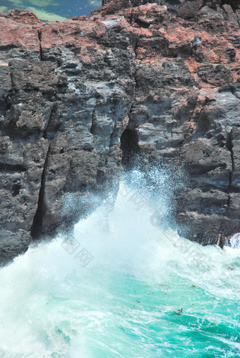 岩石海水自然景观