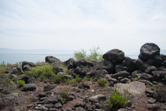 海边不满礁石岩石摄影
