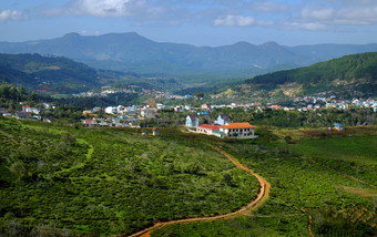 蓝天下的山路<strong>草地草坪</strong>