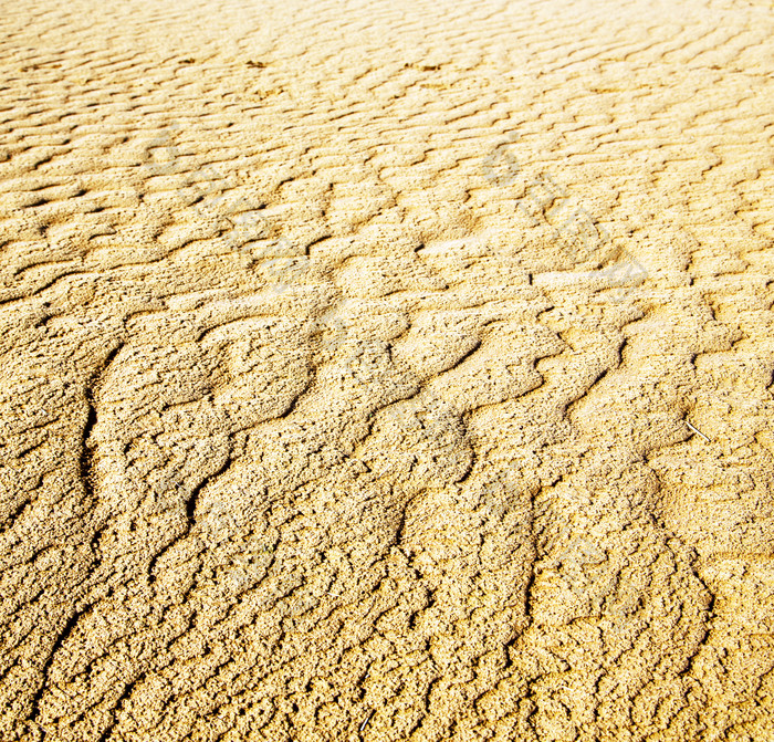 阳光下干枯的沙漠土地