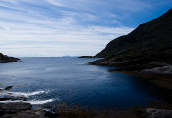 大自然<strong>夜晚</strong>山峰<strong>海面</strong>景色