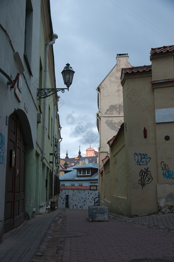安静的城市小巷摄影图