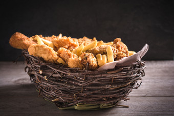 餐饮美食油炸食物