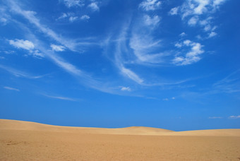 沙子沙洲沙漠荒漠蓝天天空