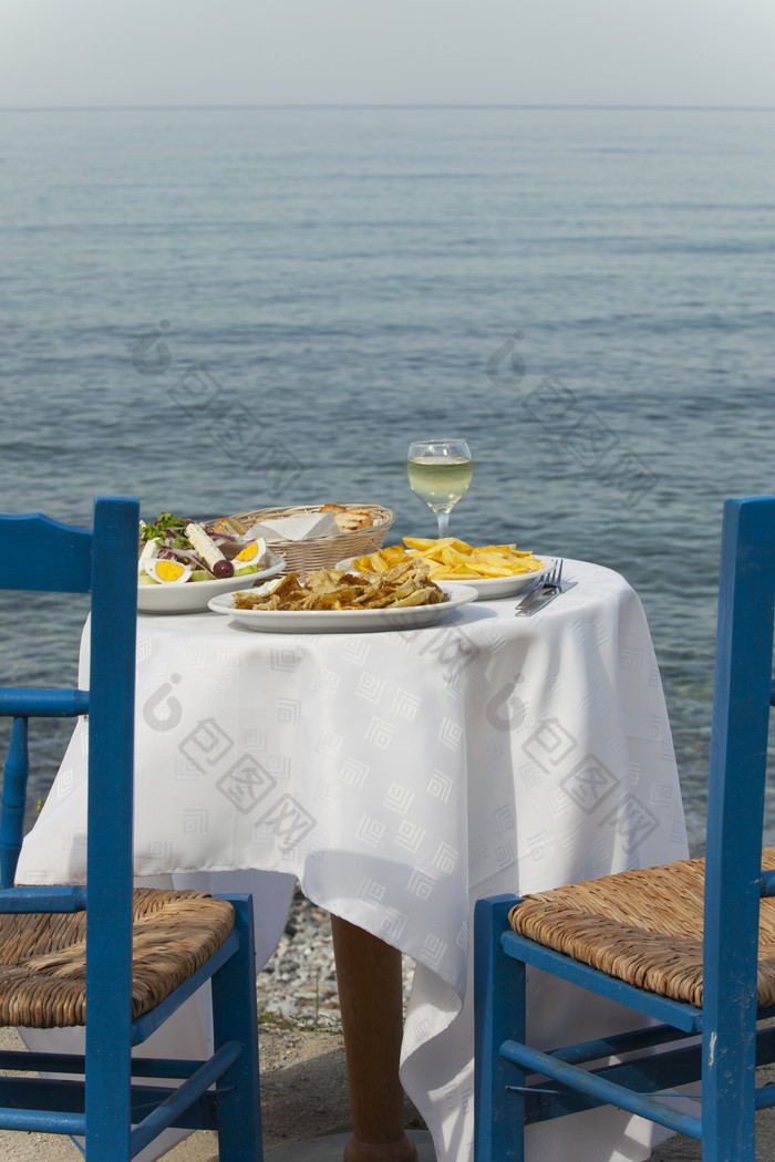 海边餐饮美食食品摄影图