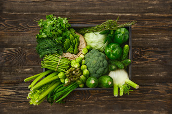 绿色<strong>有机</strong>蔬菜食材摄影图