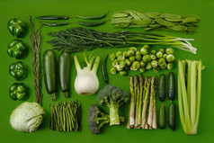 各种绿色的蔬菜摄影图