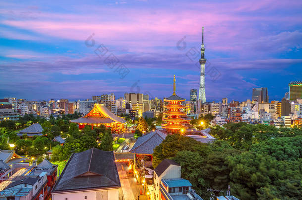 日本东京夜景鸟瞰图