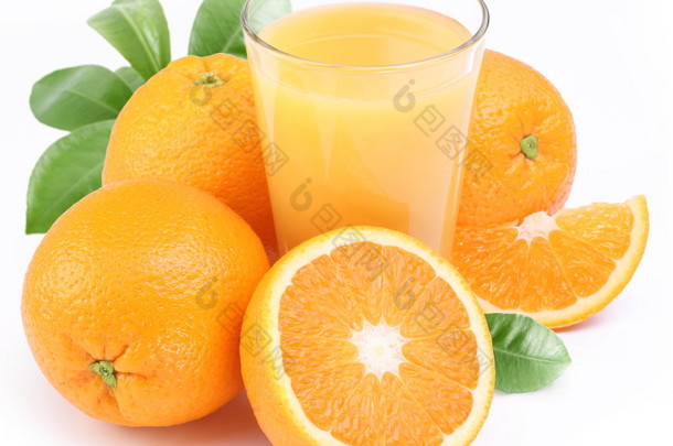 橙汁和水果.