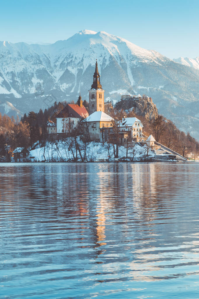 著名的布莱德岛布莱斯基奥托克在风景秀丽的