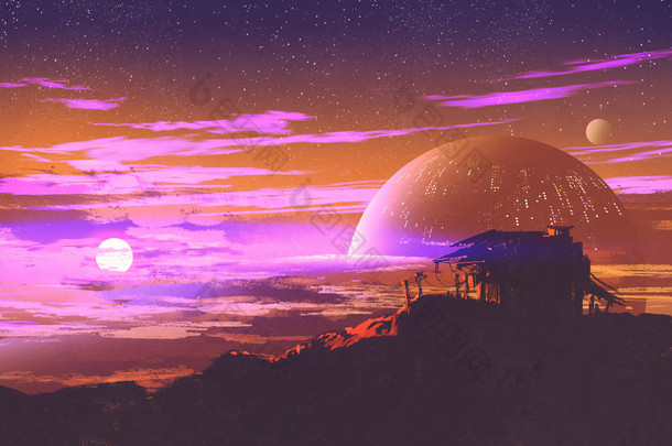 老房子的<strong>星球</strong>背景