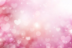 情人节的心抽象粉红色背景。情人节