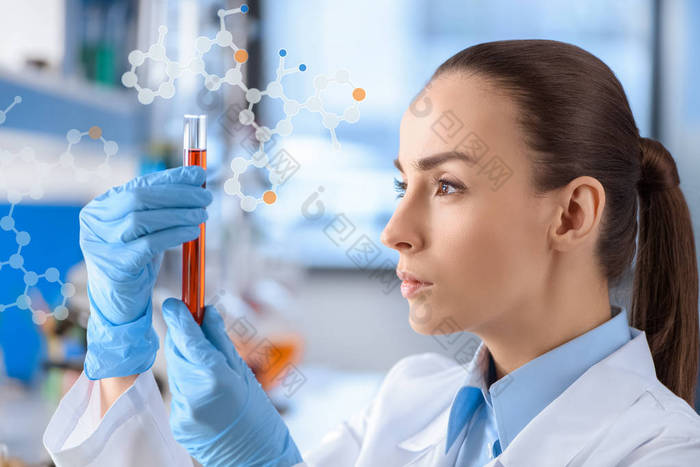 化学家与试管中的手图片-包图网企业站