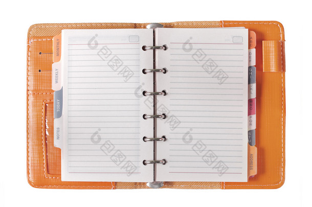 橙色活页夹纸质螺旋笔记本