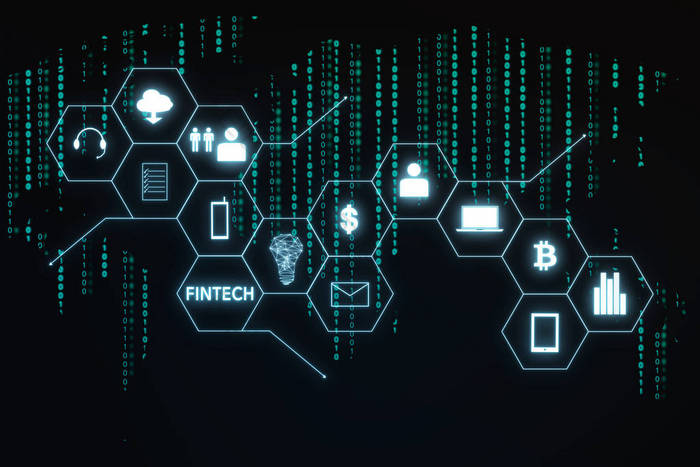 Fintech 图标和物联网 