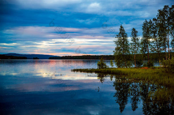 日落美丽的自然挪威.