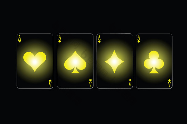 在黄卡标志的扑克 ace