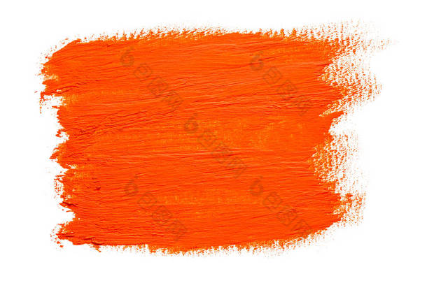 抽象红橙色油画背景孤立于白色