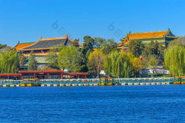老清图书馆档案<strong>船</strong>北海湖公园玉花岛北京中国北海公园是一个公共公园, 创建于1000ad。.