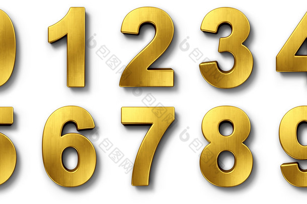 Numbers in gold