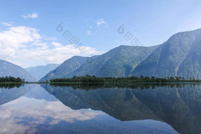 美丽的山水景色, 山和湖, 阿尔泰, 俄罗斯