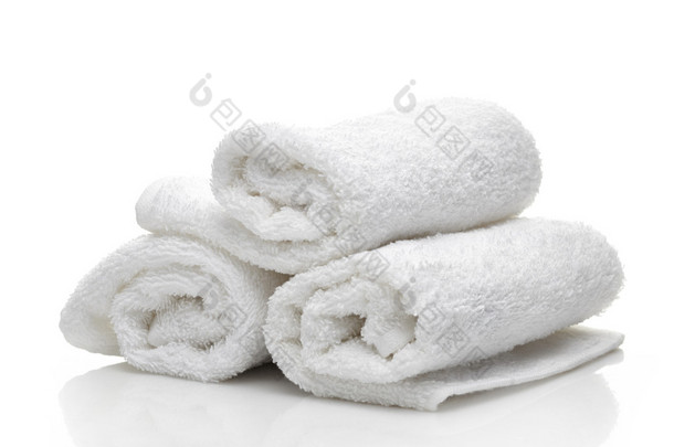 白色 spa 毛巾