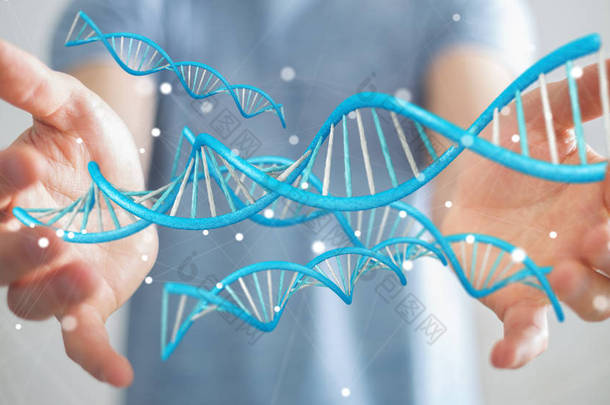 <strong>利用</strong>现代 Dna 结构 3d 渲染的商人