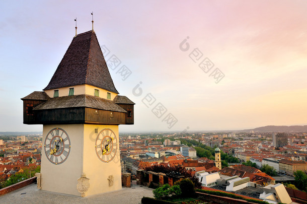 老钟塔在奥地利格拉茨市