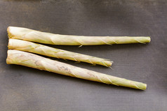 Bamboo shoots or bamboo sprouts are the edible shoots