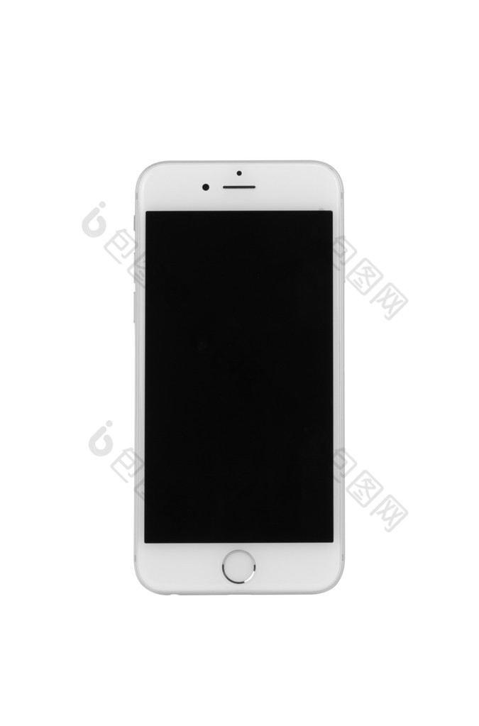 White iPhone 6 from front view on white background