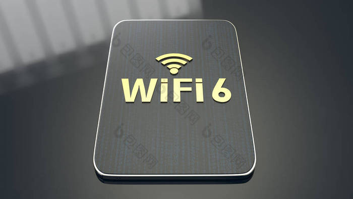 3d 渲染构建在平板电脑上，适用于 wifi 6 概念.