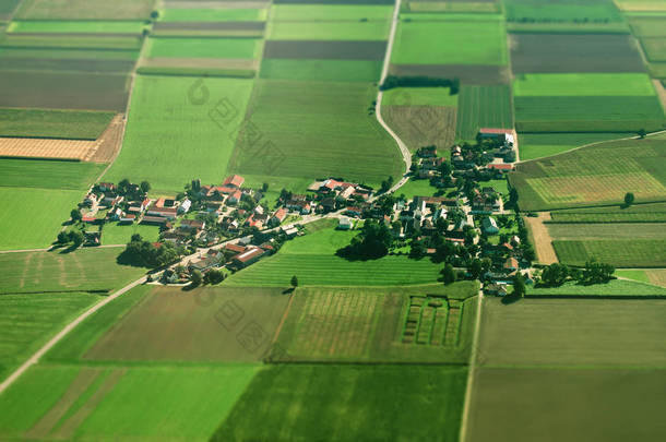 在德国农田鸟瞰图.