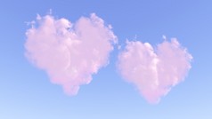 云的两个粉红色的心