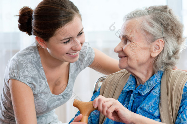 Nursing lady at home