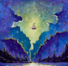 老海盗船, 彼得平底锅在空间结束黑夜城市绘画, 星球大战图画