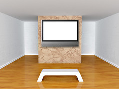 画廊的大厅与板凳和平板电视