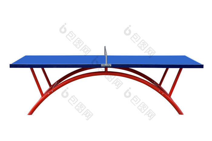 乒乓球桌上白色隔离