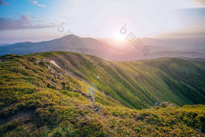 多姿多彩的夏天景观在喀尔巴阡山.