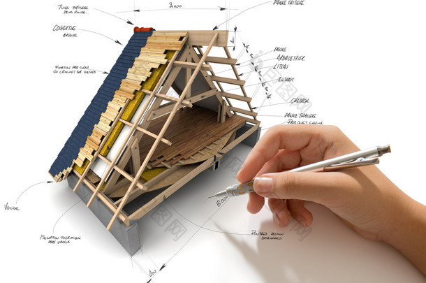手绘房子屋面技术