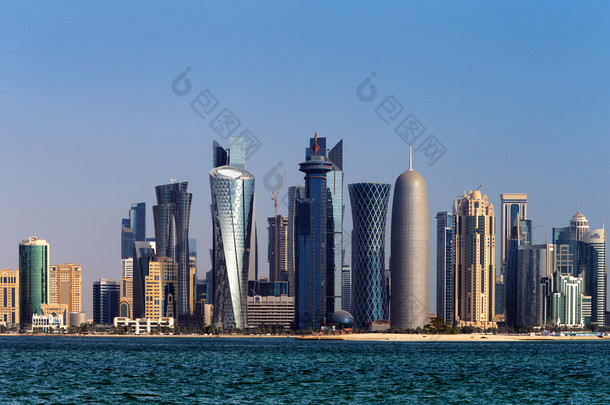 西湾城市天际线的多哈，<strong>卡塔尔</strong>