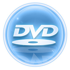 dvd 图标冰，在白色背景上孤立.