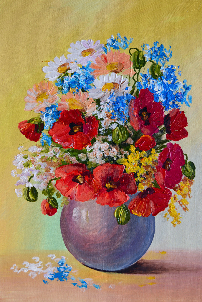 油画静物画, 一束鲜花