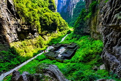 重庆，中国最有名的地方的山谷中中国的世界遗产景观武隆国家公园