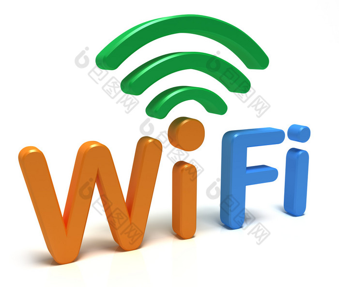 wifi 的标志。3d 概念