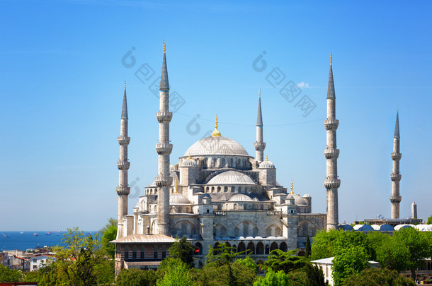 苏丹艾哈迈德<strong>清真寺</strong>在伊斯坦布尔，土耳其